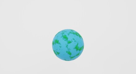 3d render. Cartoon planet earth isolated on a white background . 3d illustration