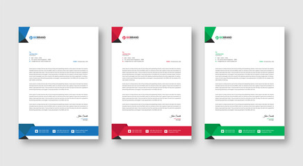 Abstract Corporate Business Style Letterhead Design Vector Template For Your Project. Simple And Clean Print Ready Design