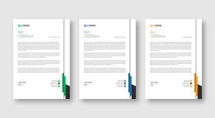 Abstract Corporate Business Style Letterhead Design Vector Template For Your Project. Simple And Clean Print Ready Design