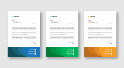 Obraz premium Letterhead corporate official minimal creative abstract professional informative newsletter poster template design 