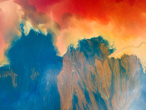 Abstract background with colorful stains