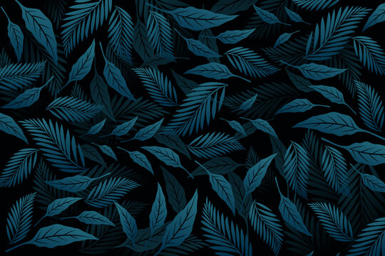 Floral leaf background, floral leaf line arts, Luxury nature leaves pattern design, Hand drawn outline design for fabric , print, banner, cover and invitation, Vector illustration. © Artsetya