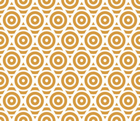 Abstract geometric pattern. A seamless vector background. White and gold ornament. Graphic modern pattern. Simple lattice graphic design