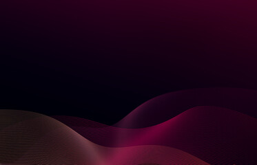 pink waves on a black background. Abstract background