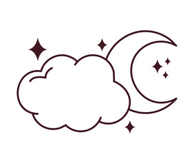 moon and cloud minimalist tattoo