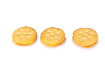 cracker cheese isolated on white background