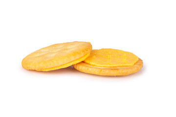 cracker cheese isolated on white background