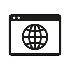 Browser and globe icon. Internet and Network collection vector illustration