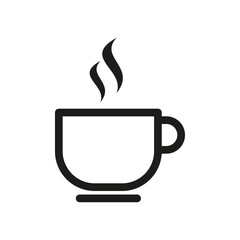 Coffee drink line icon. Hot cup sign. Fresh beverage symbol. Quality design element vector illustration.