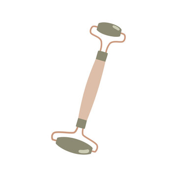 recommend clip art: Vector illustration of jade face roller, facial massager.