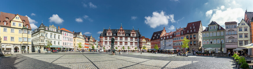 Marktplatz in Coburg in Deutschland - obrazy, fototapety, plakaty