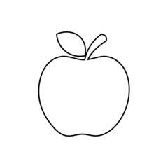 Apple line linear shape. Vector illustration