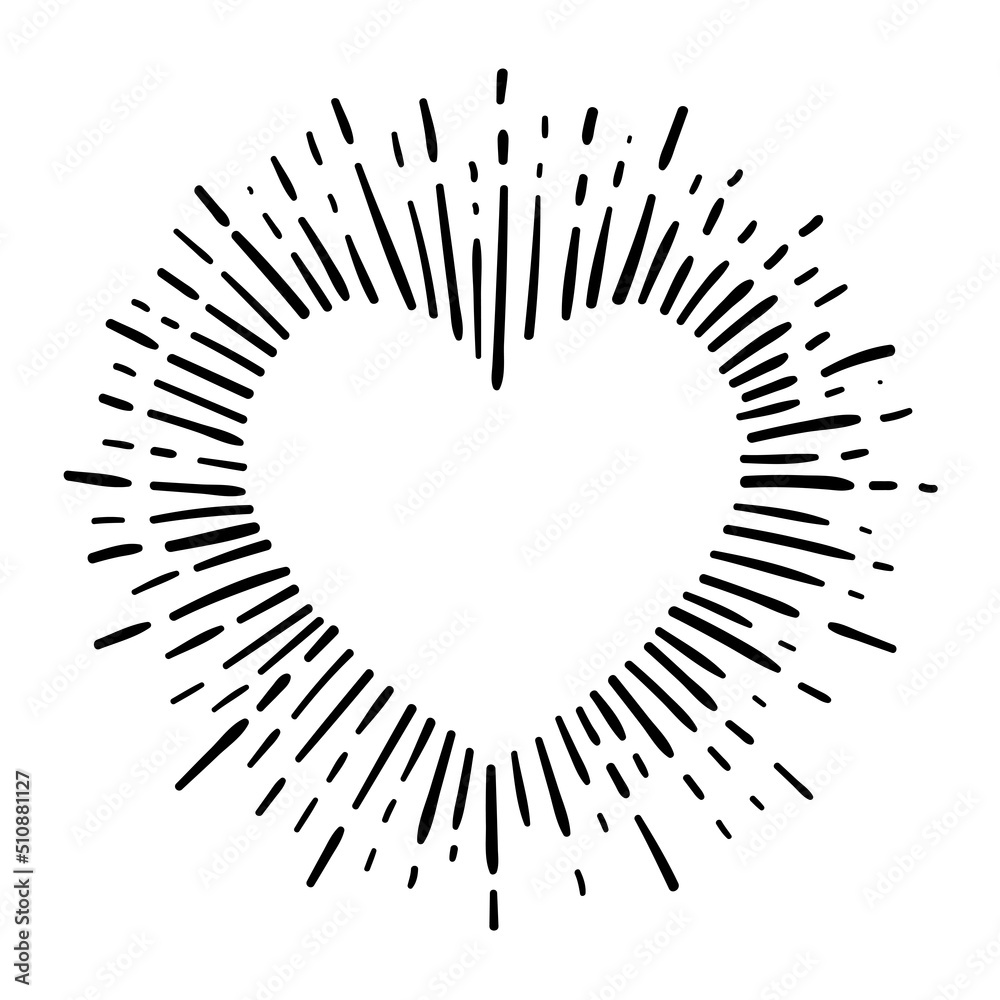 Wall mural sunburst, explosion effects, vintage doodle isolated on white background