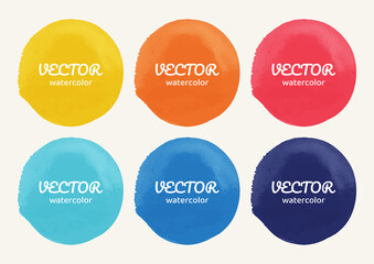 Watercolor paint stains set, vector background