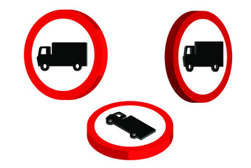 3D no buses traffic sign vector set, isolated on white background, traffic rules concept, circle traffic sign collection from different angles, driver signboards, no buses warning signs