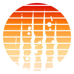 retro sunset with claws scratches
