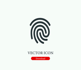 Fingerprint vector icon. Editable stroke. Symbol in Line Art Style for Design, Presentation, Website or Mobile Apps Elements, Logo.  Fingerprint symbol illustration. Pixel vector graphics - Vector