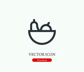 Fruit vector icon. Editable stroke. Symbol in Line Art Style for Design, Presentation, Website or Mobile Apps Elements, Logo.  Fruit symbol illustration. Pixel vector graphics - Vector