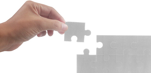 Connecting jigsaw puzzle. Business solutions success