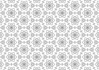 Seamless black and white pattern, floral style. abstract background