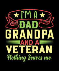 dad's veteran t-shirt design dad and grandpa's veteran lover t-shirt design