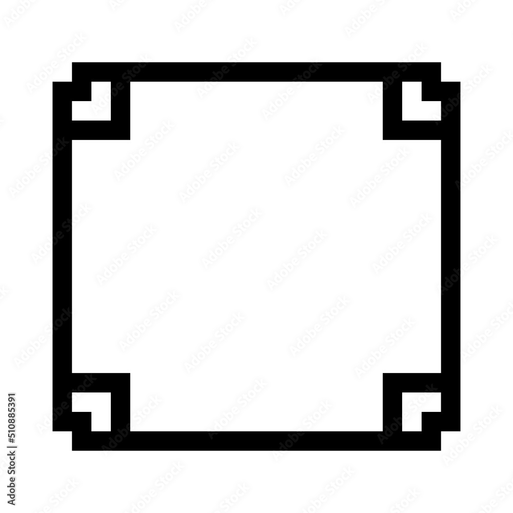 Wall mural pixel square frame
