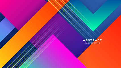Minimal geometric colorful banner geometric shapes light technology background abstract design. Vector illustration abstract graphic design banner pattern presentation background web template.
