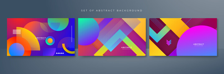 Abstract colorful vibrant vivid geometric shapes background. Vector abstract graphic design banner pattern presentation background web template.