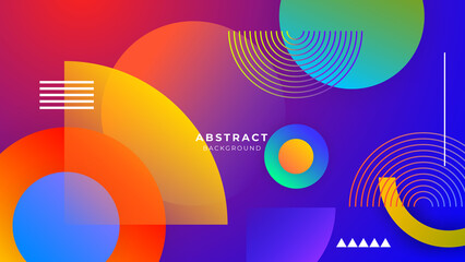 Dark colorful vibrant vivid geometric shapes abstract background geometry shine and layer element vector for presentation design. Suit for business, corporate, institution, party, seminar, and talks.