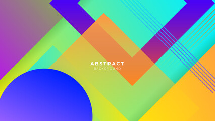Minimal geometric colorful vibrant vivid geometric shapes light technology background abstract design. Vector illustration abstract graphic design pattern presentation background web template.