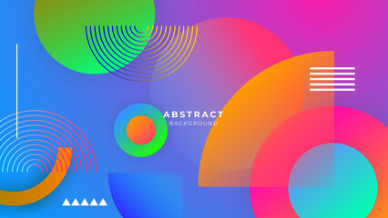 Modern colorful vibrant vivid geometric shapes corporate abstract technology background. Vector abstract graphic design banner pattern presentation background web template.