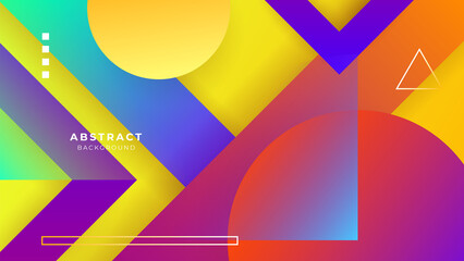Modern colorful vibrant vivid geometric shapes corporate abstract technology background. Vector abstract graphic design banner pattern presentation background web template.
