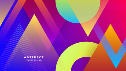 Vector colorful vibrant vivid geometric shapes abstract, science, futuristic, energy technology concept. Digital image of light rays, stripes lines with light, speed and motion blur tech background