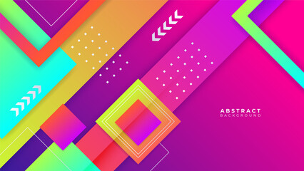 Abstract colorful vibrant vivid banner geometric shapes background. Vector abstract graphic design banner pattern presentation background web template.