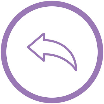 Purple Back Arrow Icon Sign