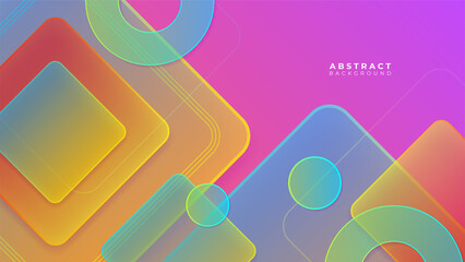 Modern colorful vibrant vivid abstract presentation background with geometric circle stripe lines