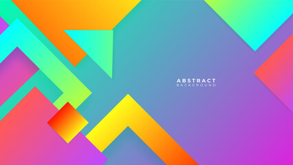 Minimal geometric colorful vibrant vivid banner geometric shapes light technology background abstract design. Vector illustration abstract graphic design pattern presentation background web template.