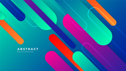 Minimal colorful vibrant vivid geometric shapes abstract modern background design. Design for poster, template on web, backdrop, banner, brochure, flyer, landing page, presentation, and webinar