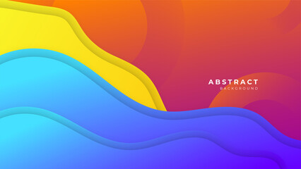 Abstract colorful blue orange yellow red background