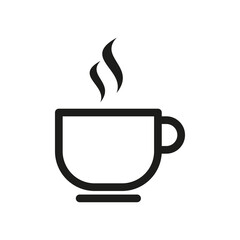 Coffee drink line icon. Hot cup sign. Fresh beverage symbol. Quality design element illustration.