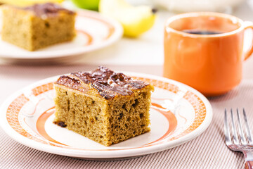 homemade banana bread or cake, traditional Brazilian afternoon coffee dessert