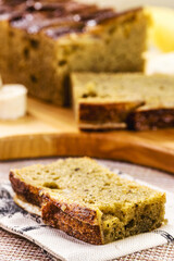 homemade vegan banana bread slice, Brazilian healthy dessert recipe