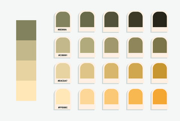 Brown orange color palette, pastel colors catalogue, design and edit idea, colour matching, rgb pantone colors, harmonious colours palette sample