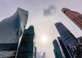 Naklejka premium Skyscrapers of International Business Center (Moscow City), Russia