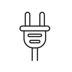 Plug for socket line icon, Plug editable stroke outline icon, high quality vector symbol for mobile app.