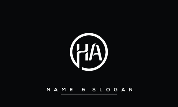 HA,  AH,  H,  A    Abstract  Letters  Logo  Monogram