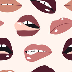 Woman's lip seamless pattern