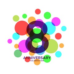 8 Years Anniversary Celebration Vector Template Design Illustration