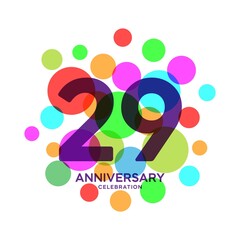 29 Years Anniversary Celebration Vector Template Design Illustration