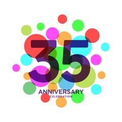 Obraz premium 35 Years Anniversary Celebration Vector Template Design Illustration